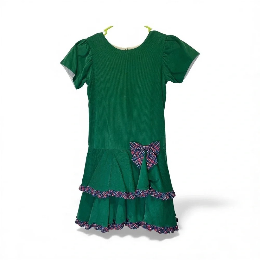Glorimont Green Dress with Plaid Bow size 12